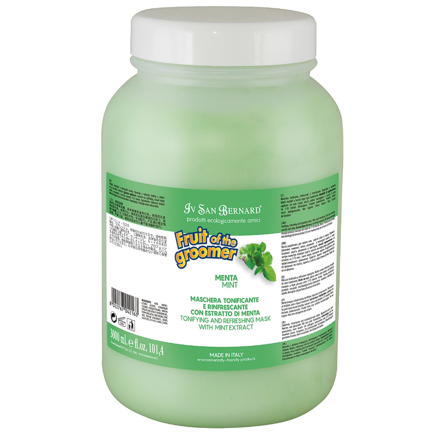 ISB Fruit of the Groomer Mint Восстанавливающая маска для любого типа шерсти с витамином В6 3 л — фото 2