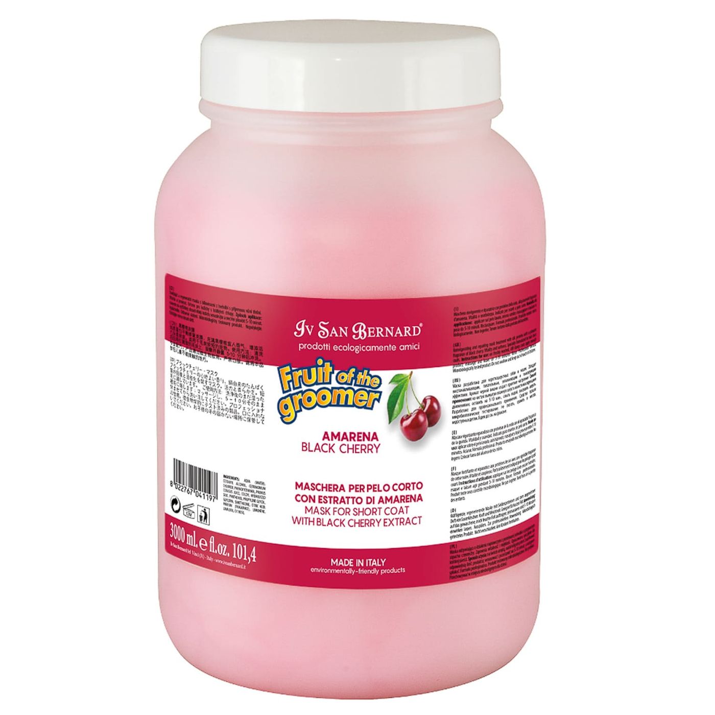 ISB Fruit of the Groomer Black Cherry Восстанавливающая маска для короткой шерсти с протеинами шелка 3 л — фото 2