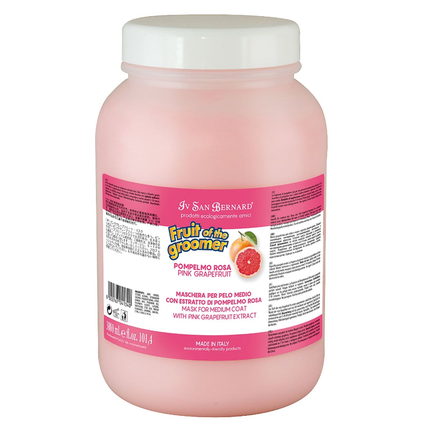 ISB Fruit of the Groomer Pink Grapefruit Восстанавливающая маска для шерсти средней длины с витаминами 3 л — фото 2