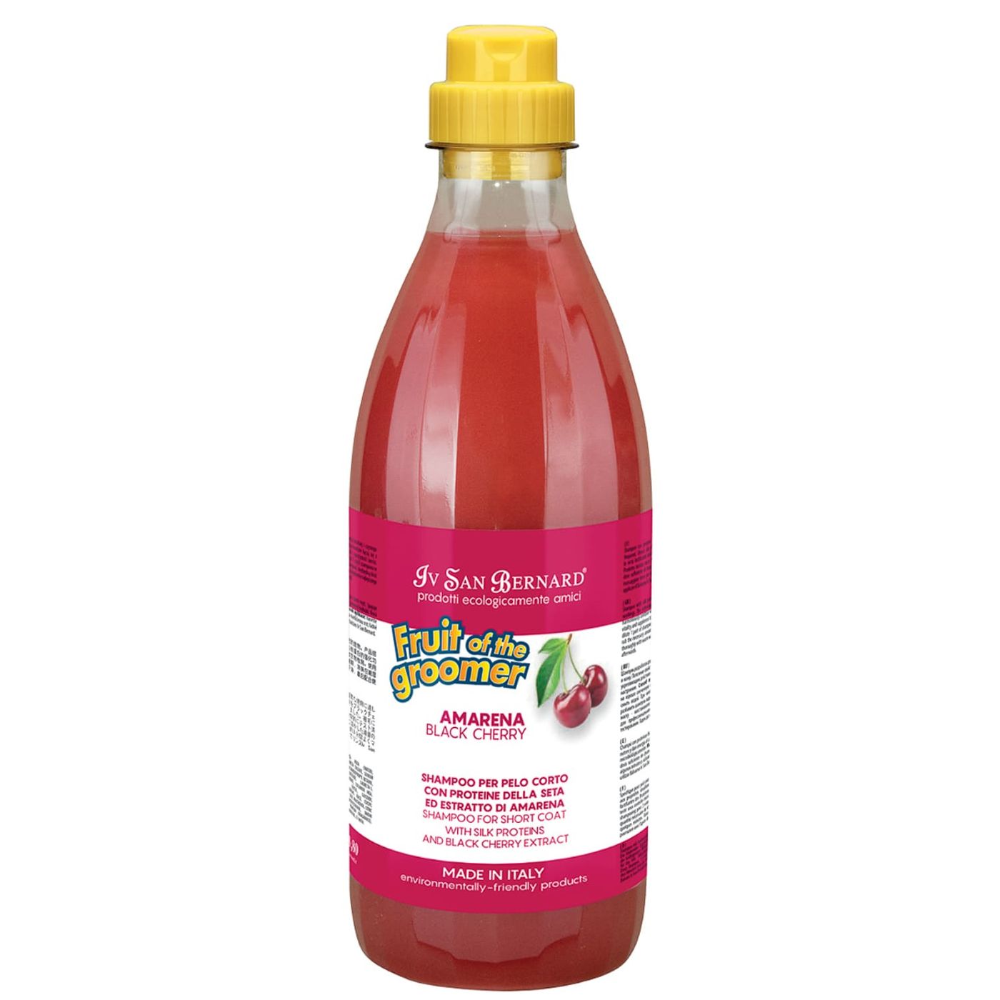 ISB Fruit of the Groomer Black Cherry Шампунь для короткой шерсти с протеинами шелка 1 л — фото 2