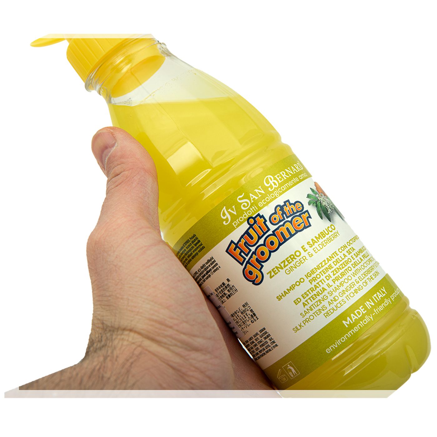 ISB Fruit of the Groomer Ginger&Elderbery Шампунь для любого типа шерсти против раздражений и перхоти 1 л — фото 6
