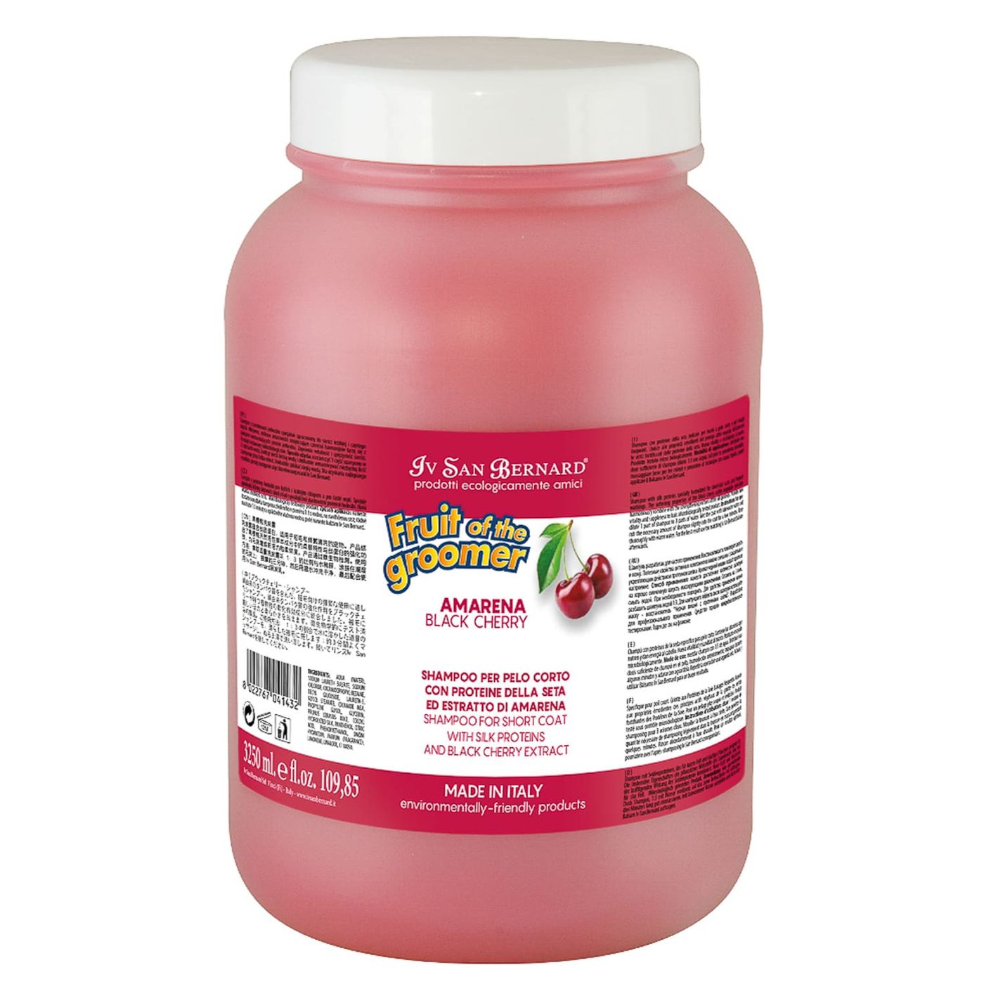 ISB Fruit of the Groomer Black Cherry Шампунь для короткой шерсти с протеинами шелка 3,25 л СКИДКА 40% — фото 2