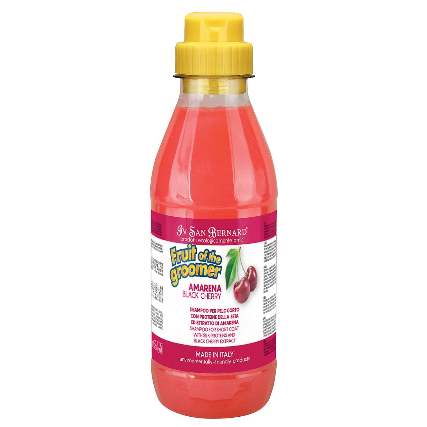 ISB Fruit of the Groomer Black Cherry Шампунь для короткой шерсти с протеинами шелка 500 мл — фото 2
