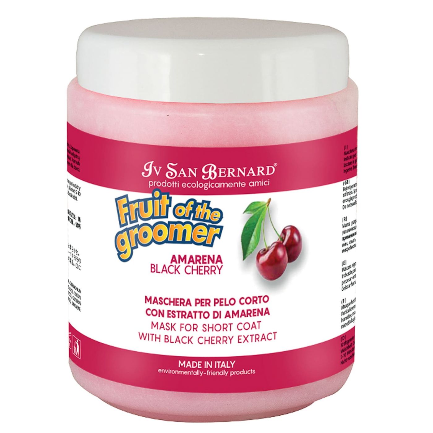 ISB Fruit of the Groomer Black Cherry Восстанавливающая маска для короткой шерсти с протеинами шелка 1 л — фото 2