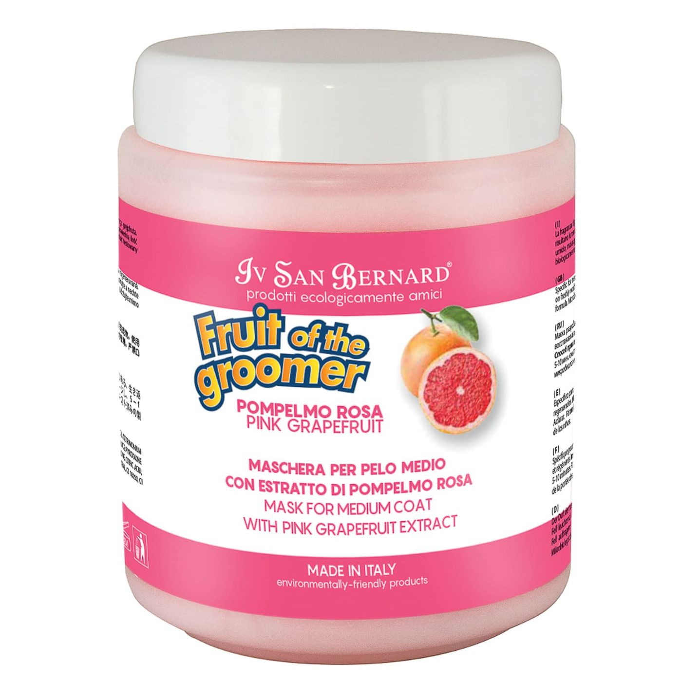 ISB Fruit of the Groomer Pink Grapefruit Восстанавливающая маска для шерсти средней длины с витаминами 1 л — фото 2