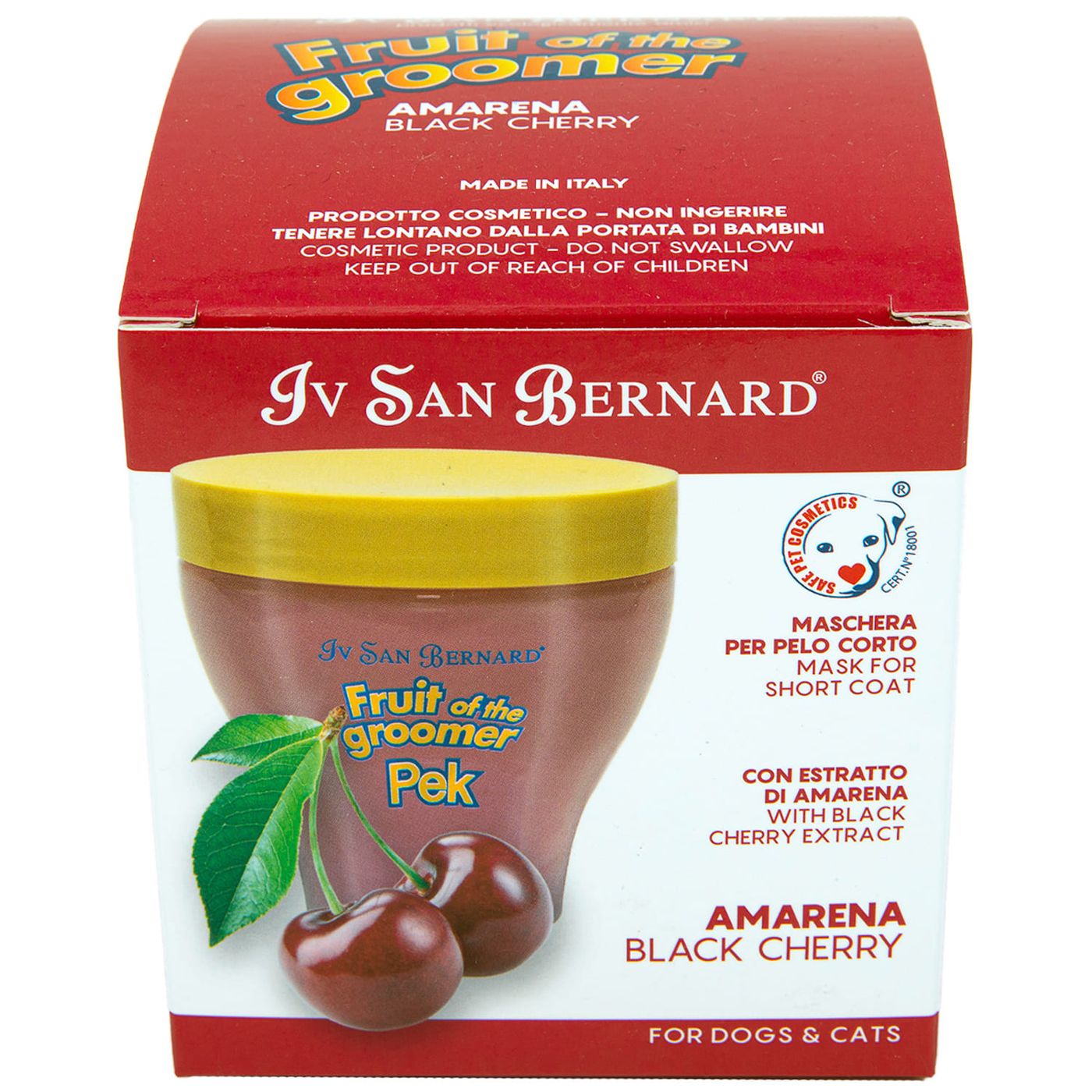 ISB Fruit of the Groomer Black Cherry Восстанавливающая маска для короткой шерсти с протеинами шелка 250 мл — фото 6