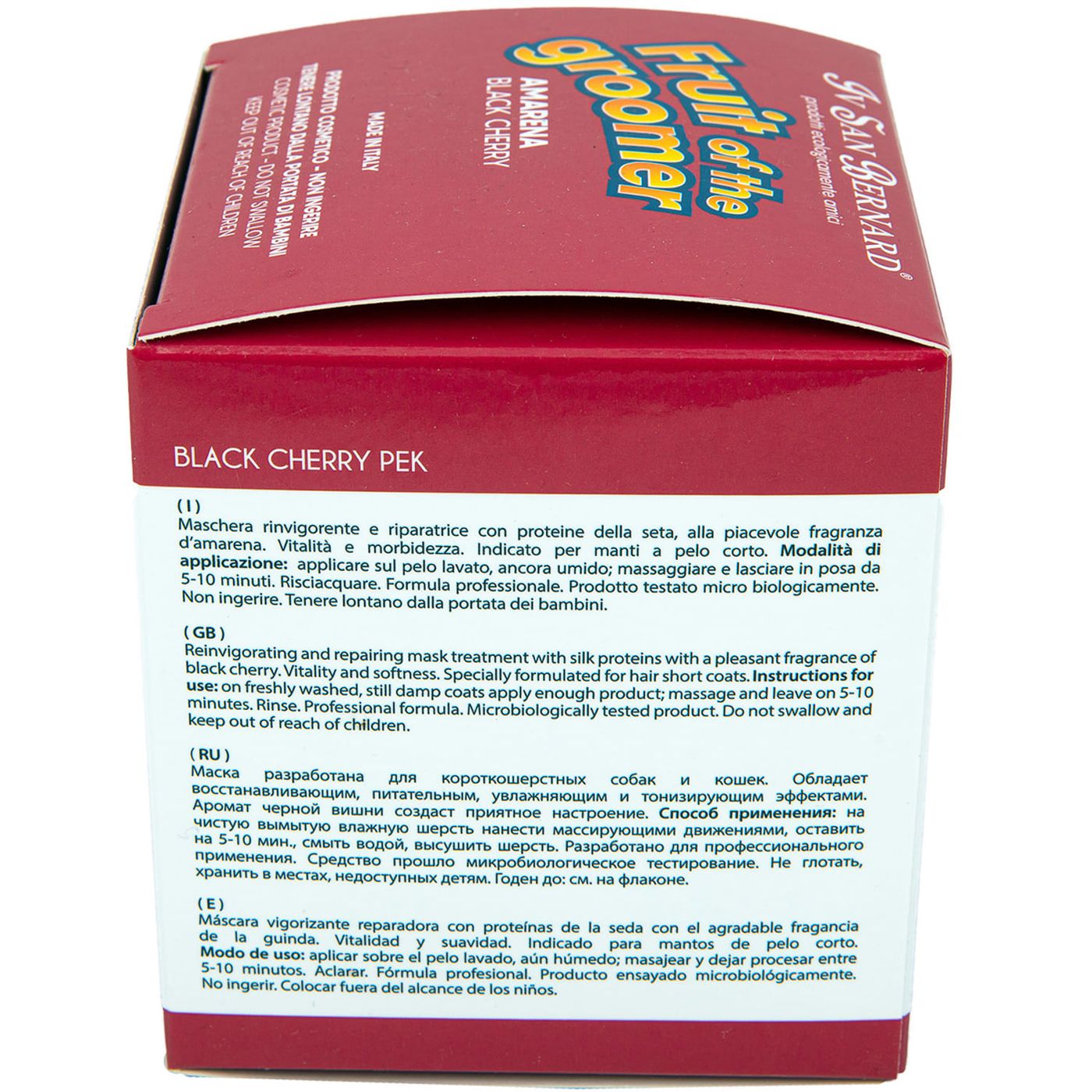 ISB Fruit of the Groomer Black Cherry Восстанавливающая маска для короткой шерсти с протеинами шелка 250 мл — фото 7