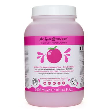 ISB Fruit of the Groomer Pink Grapefruit шампунь для шерсти средней длины с протеинами шелка 3000 мл