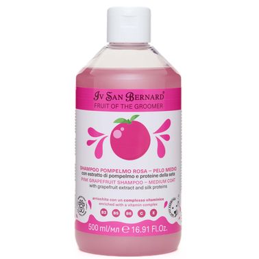 ISB Fruit of the Groomer Pink Grapefruit шампунь для шерсти средней длины с протеинами шелка 500 мл